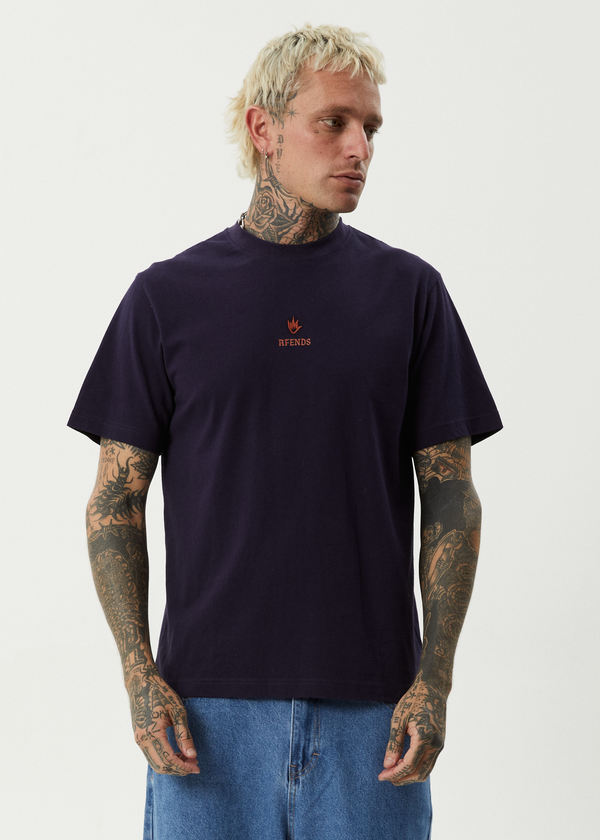 Afends Burnin - Retro Tee Deep Sea