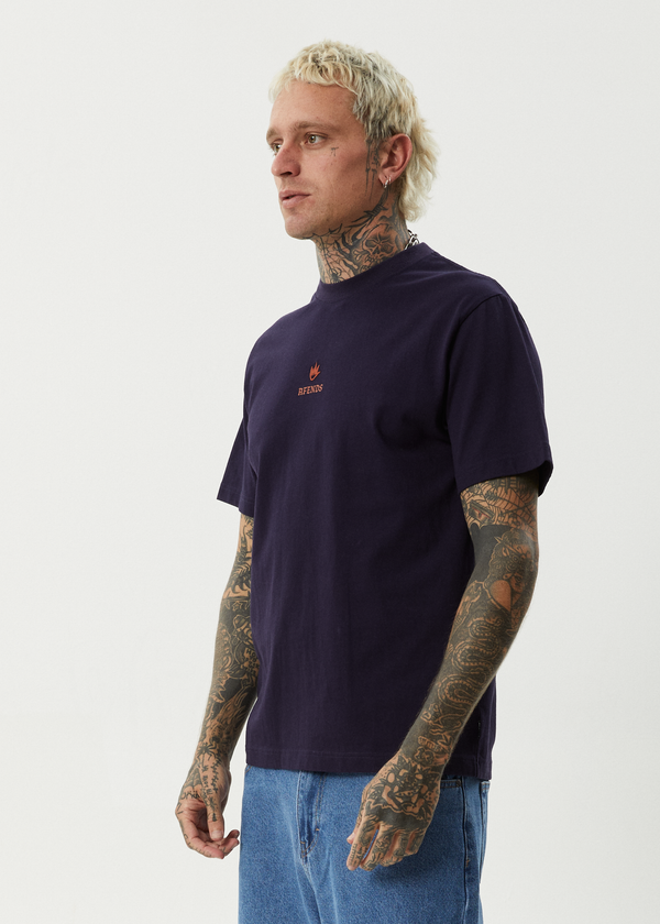 Afends Burnin - Retro Tee Deep Sea