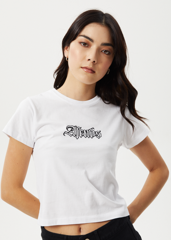 Afends Burnt - Baby Tee White