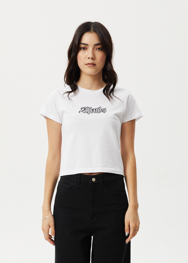 afends Burnt - Baby Tee White