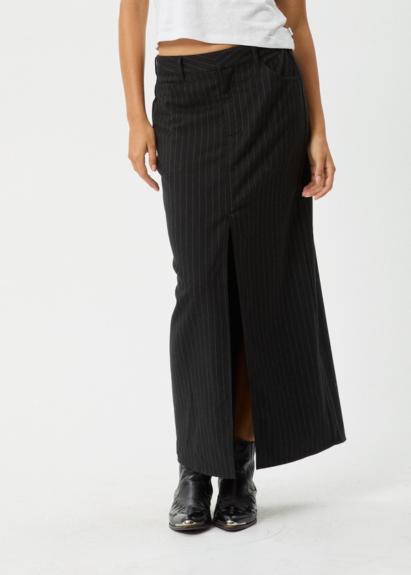 Afends Business - Split Maxi Skirt Black