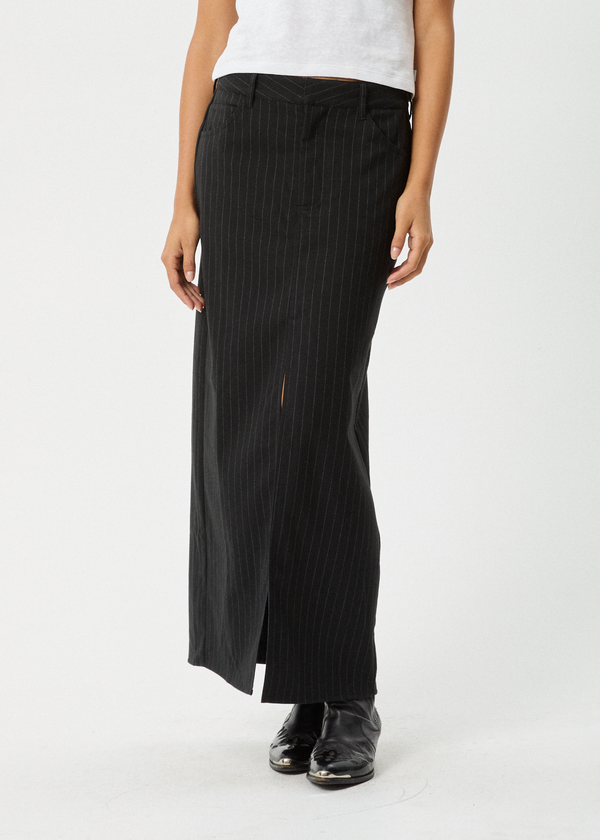 Afends Business - Split Maxi Skirt Black