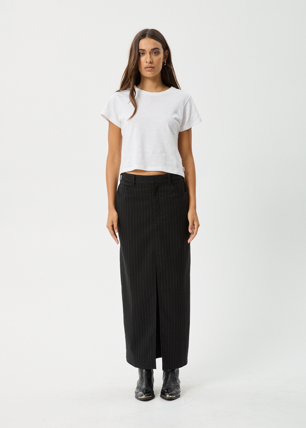afends Business - Split Maxi Skirt Black