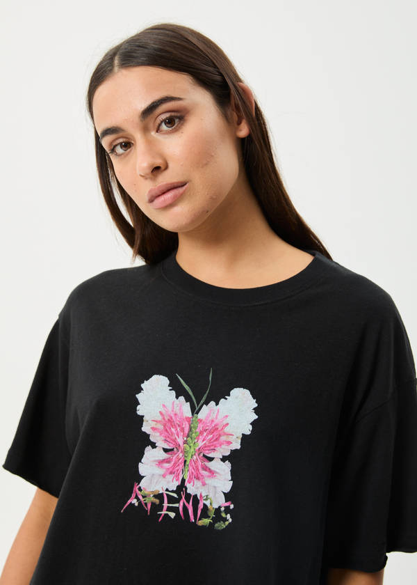 Afends Butterfluer - Oversized Tee Black