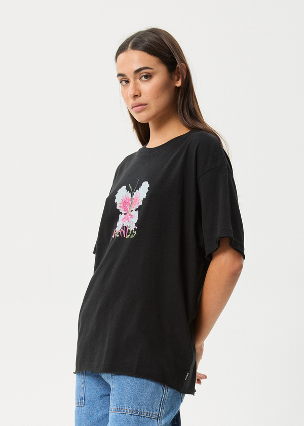 Afends Butterfluer - Oversized Tee Black