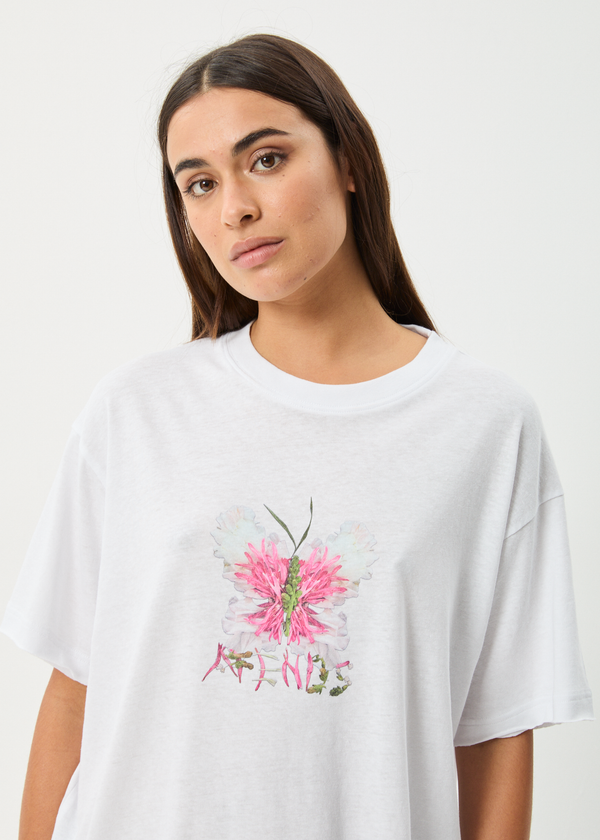 Afends Butterfluer - Oversized Tee White
