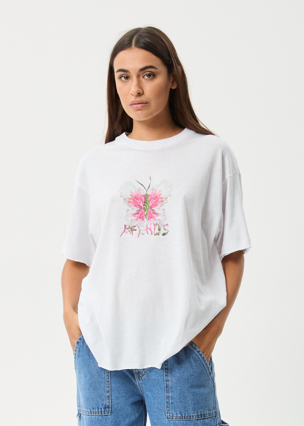 afends Butterfluer - Oversized Tee White