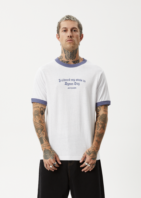 Afends Byron Trip - Ringer Tee White