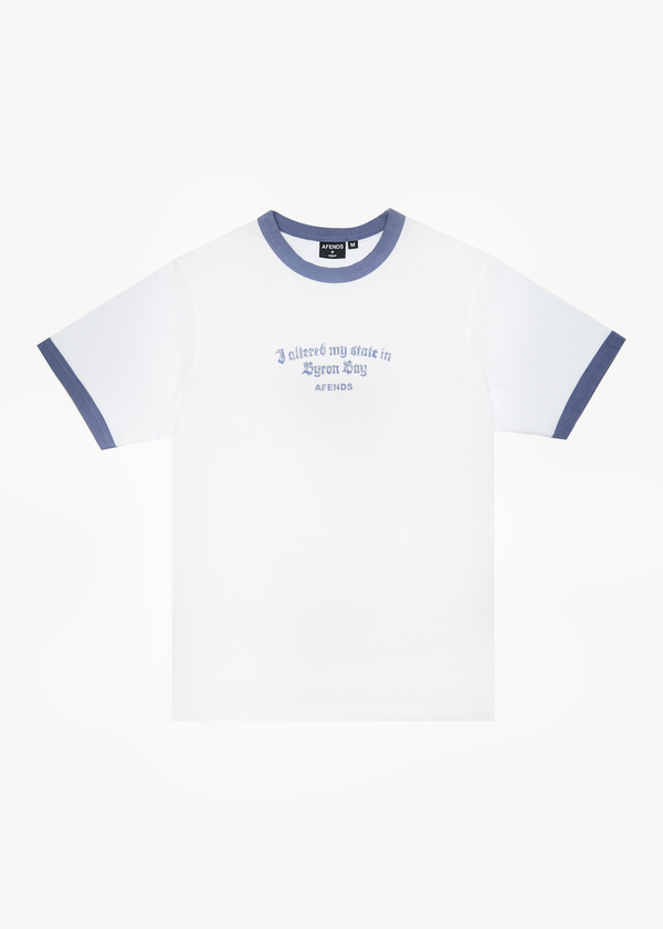 afends Byron Trip - Ringer Tee White