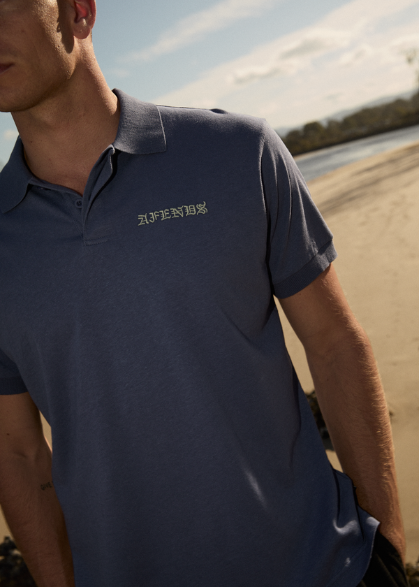 Afends Byron Trip - Short Sleeve Polo Shirt Marlin