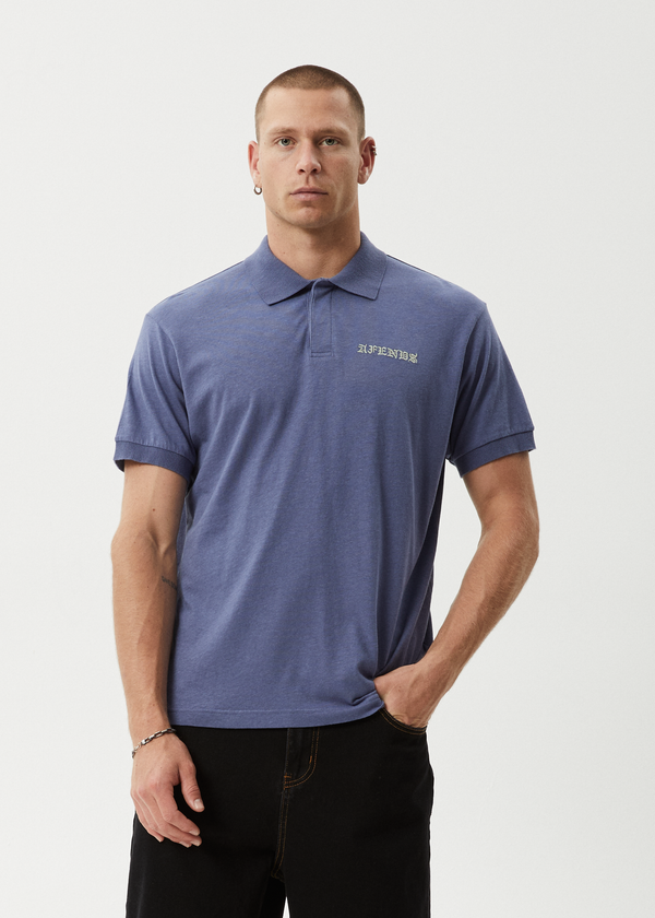 Afends Byron Trip - Short Sleeve Polo Shirt Marlin