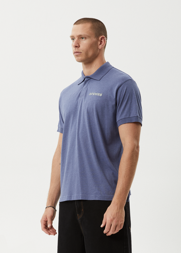 Afends Byron Trip - Short Sleeve Polo Shirt Marlin