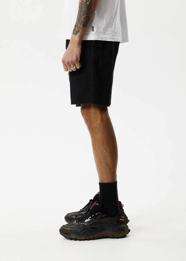 Afends Cabal - Elastic Waist Technical Short Black