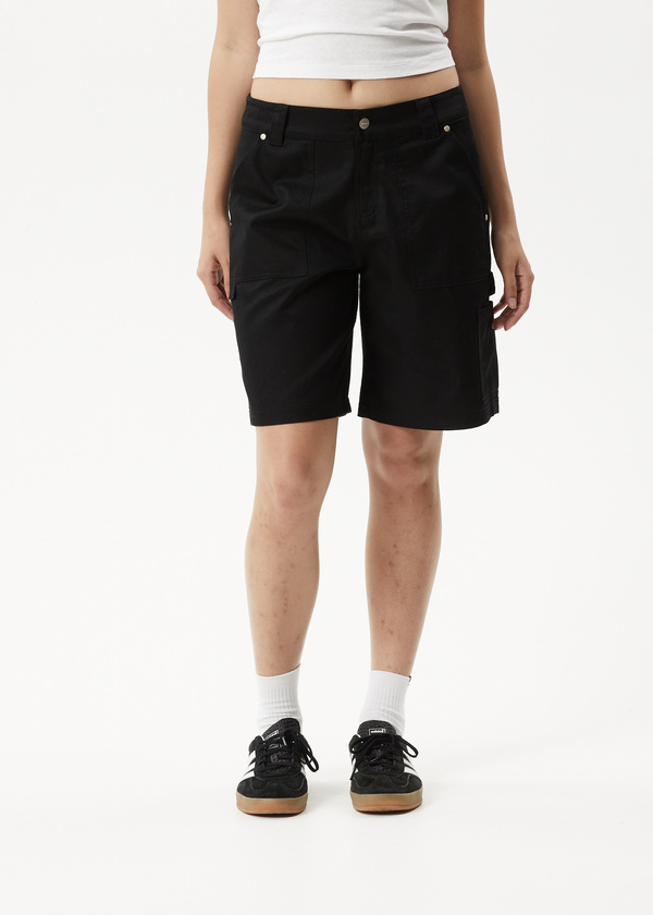 Afends Carly - Low Rise Workwear Short Black