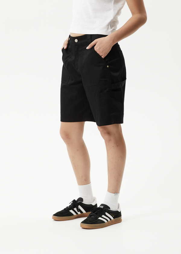 Afends Carly - Low Rise Workwear Short Black