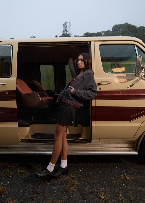 Afends Carly - Pleat Mini Skirt Black