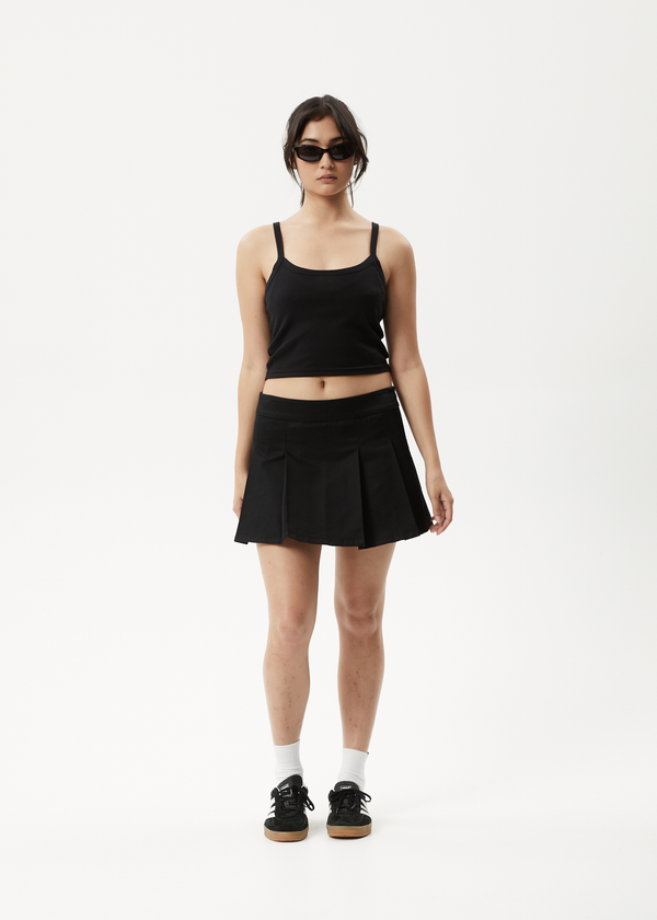 afends Carly - Pleat Mini Skirt Black
