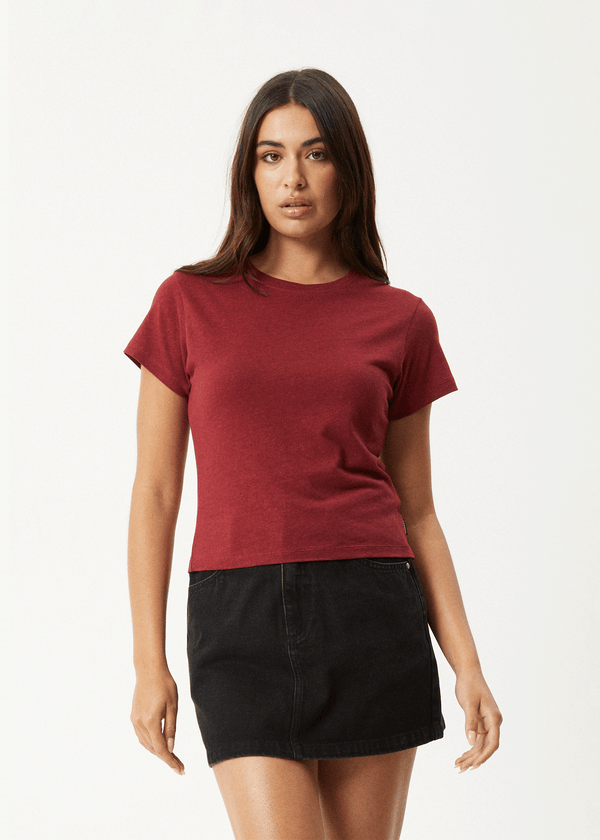 afends Carmen - Baby Tee Burgundy