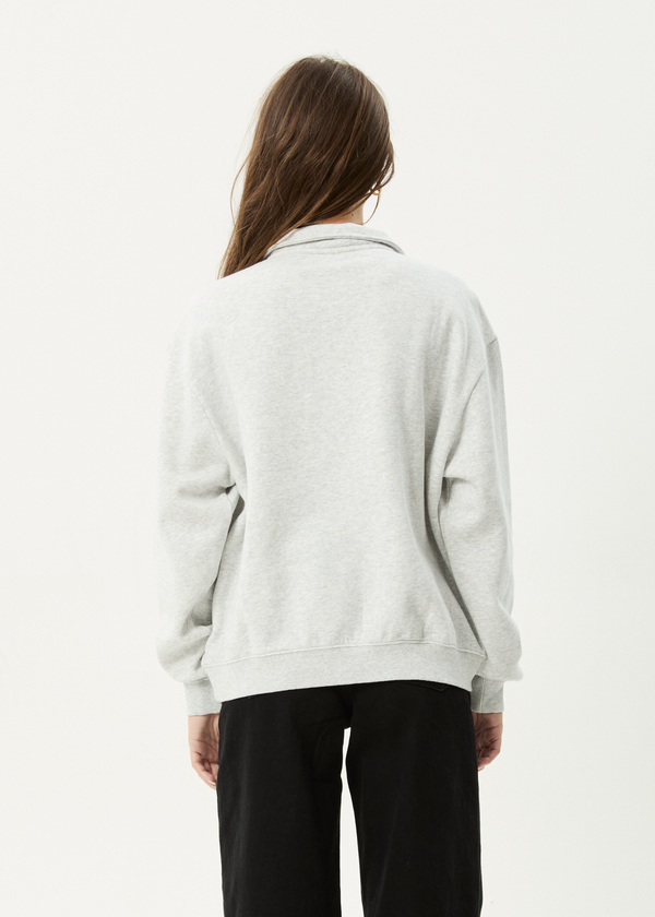 Afends Carter - Quarter Zip Jumper Grey Marle
