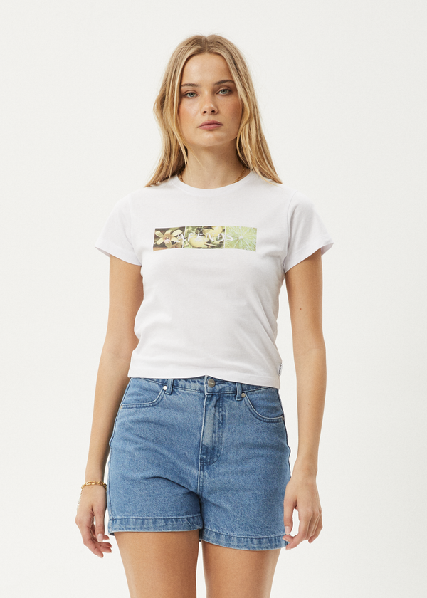 Afends Citrus - Baby Tee White