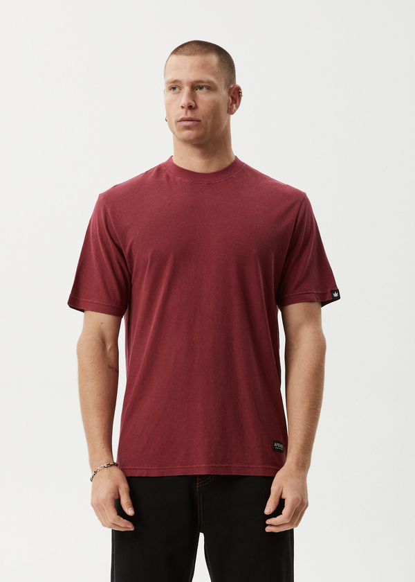 Afends Classic - Retro Tee Washed Burgundy