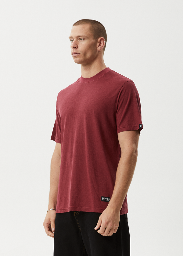 Afends Classic - Retro Tee Washed Burgundy