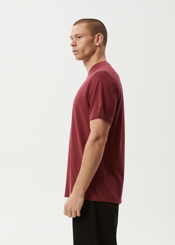 Afends Classic - Retro Tee Washed Burgundy