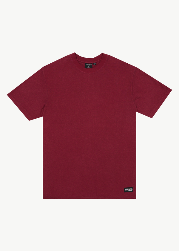 afends Classic - Retro Tee Washed Burgundy