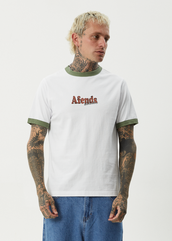 Afends Classico - Heavyweight Ringer Tee White