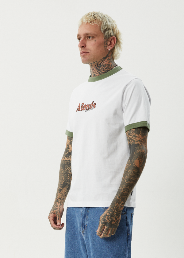 Afends Classico - Heavyweight Ringer Tee White