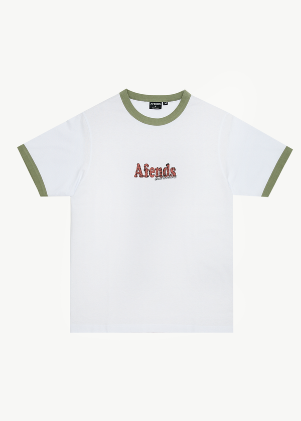 afends Classico - Heavyweight Ringer Tee White