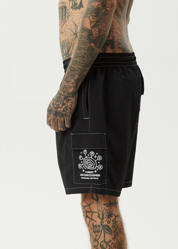 Afends Cosmic - Cargo Baywatch Swim Short 18" Black