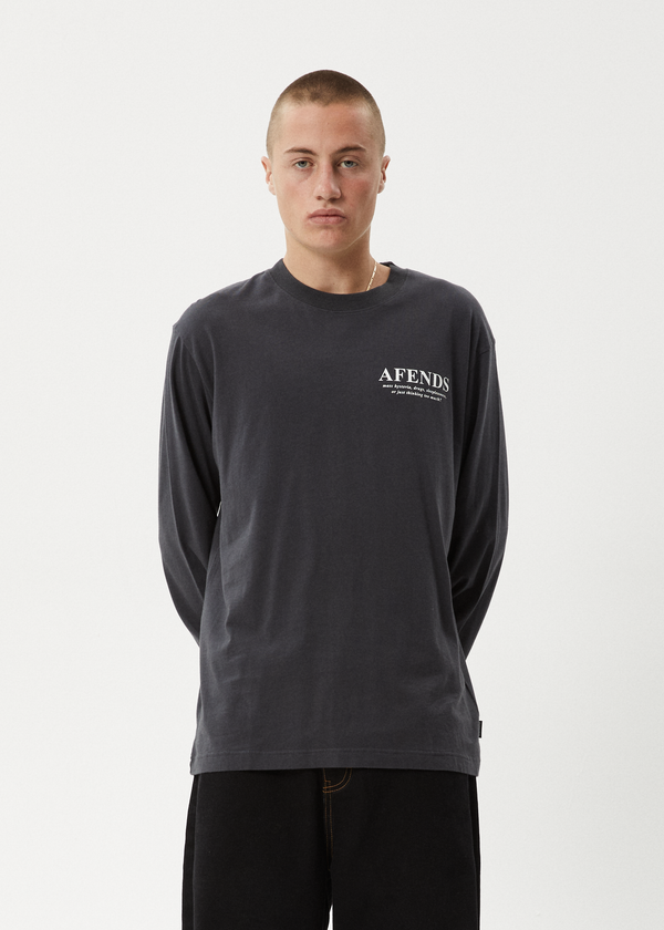 Afends Cosmic - Long Sleeve Tee Charcoal