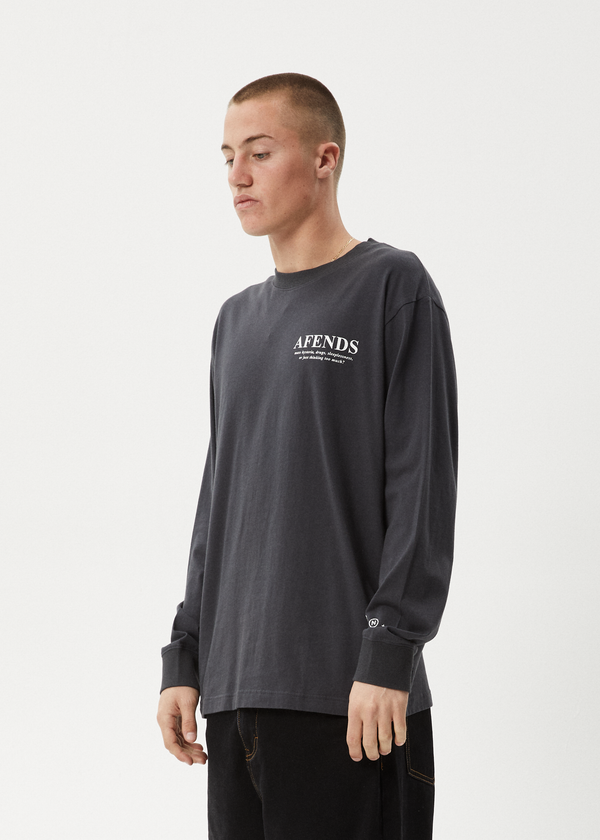 Afends Cosmic - Long Sleeve Tee Charcoal