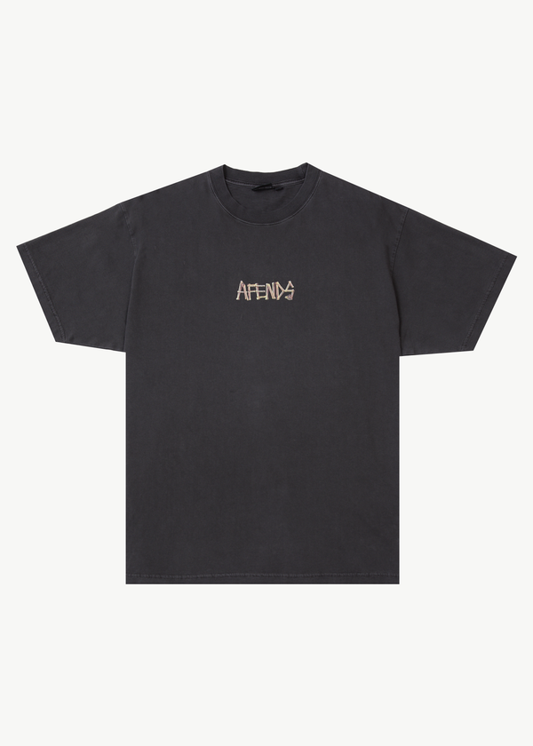 afends Crashed Out - Boxy Tee Stone Black