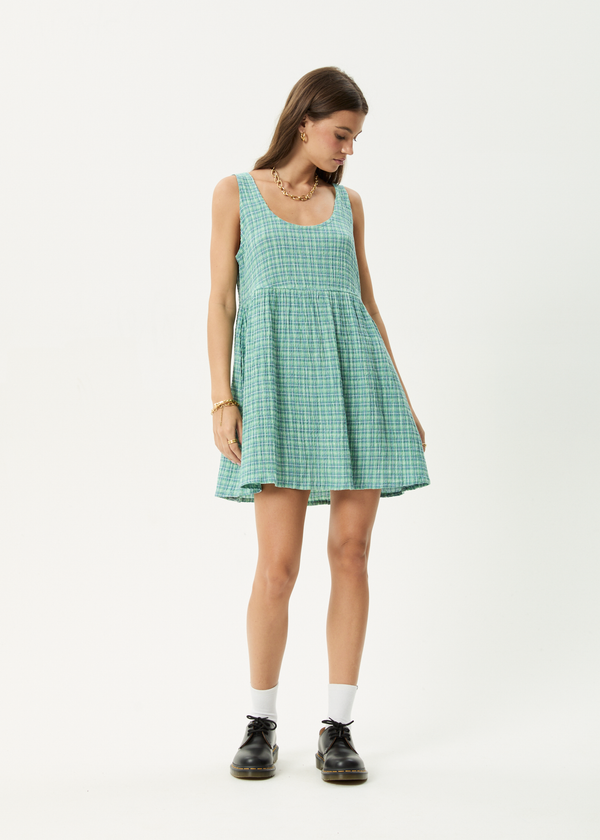 Afends Creator Jesse - Seersucker Mini Dress Pine