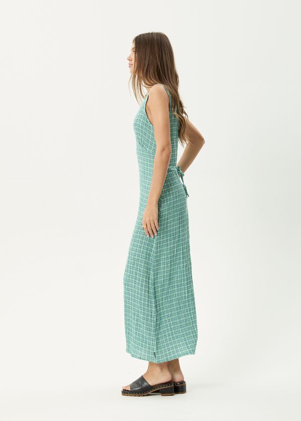 Afends Creator - Seersucker Maxi Dress Pine