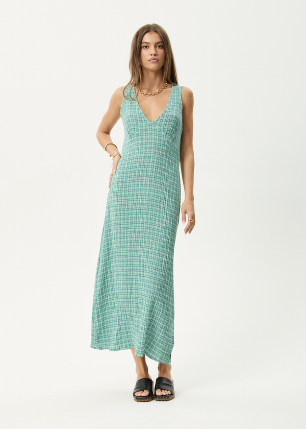 afends Creator - Seersucker Maxi Dress Pine