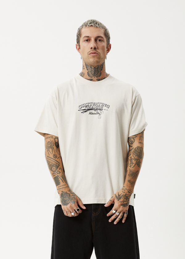 Afends Cultivate Me - Boxy Tee Moonbeam