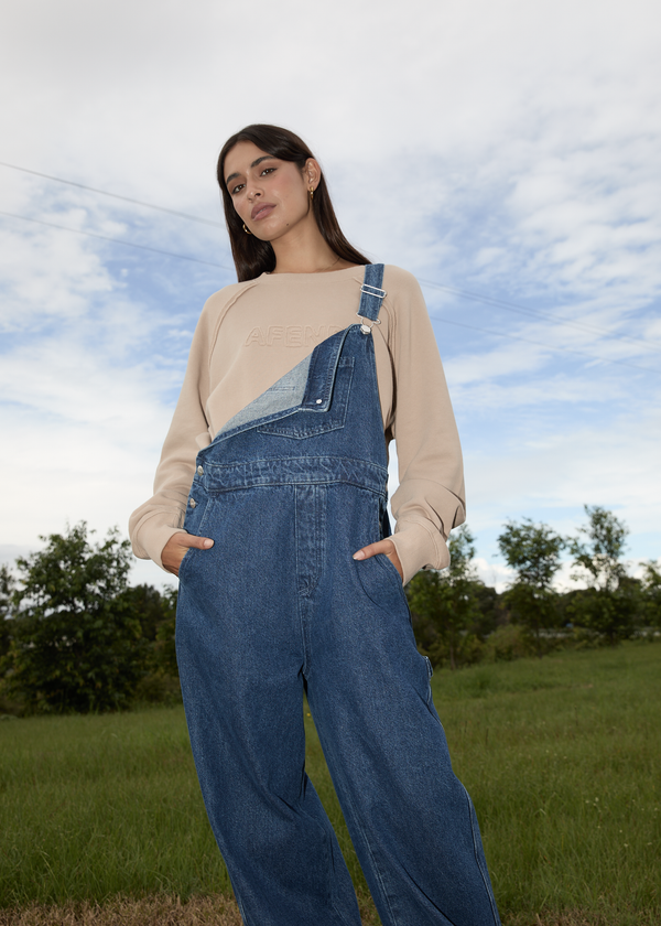 Afends Cutback - Raglan Crew Neck Jumper Taupe