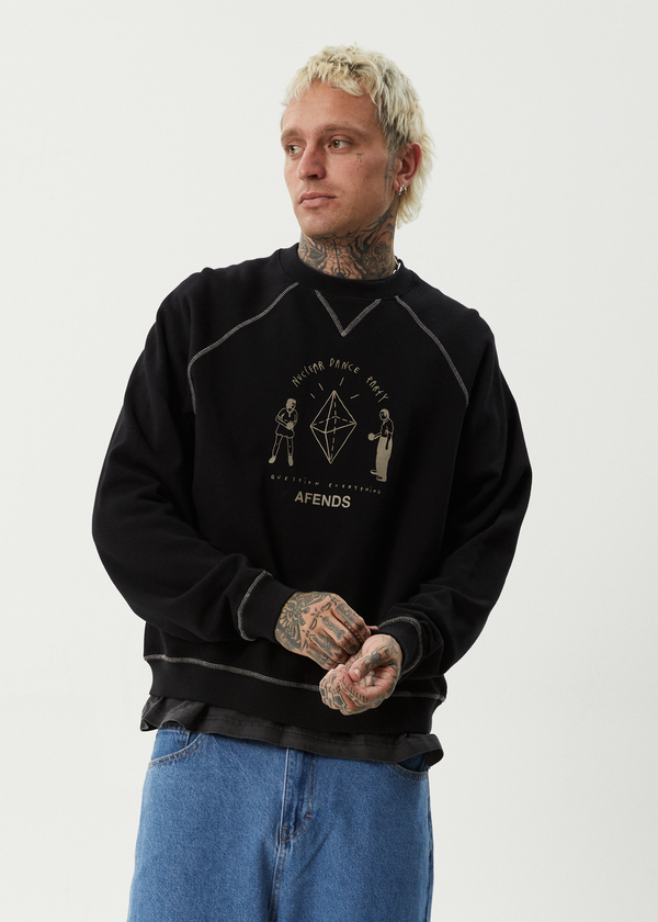 Afends Dance Party - Crew Neck Jumper Black
