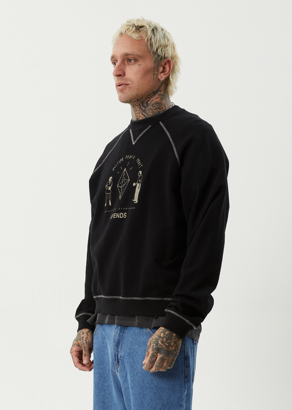 Afends Dance Party - Crew Neck Jumper Black