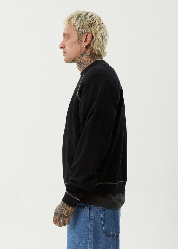 Afends Dance Party - Crew Neck Jumper Black