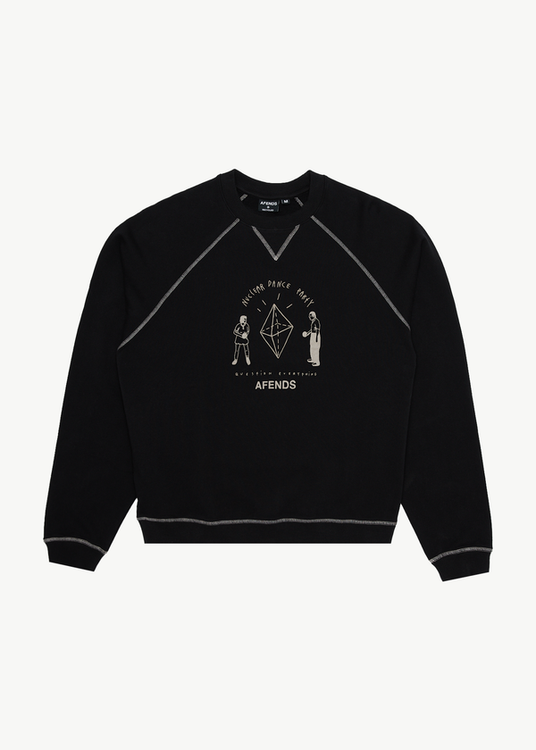afends Dance Party - Crew Neck Jumper Black