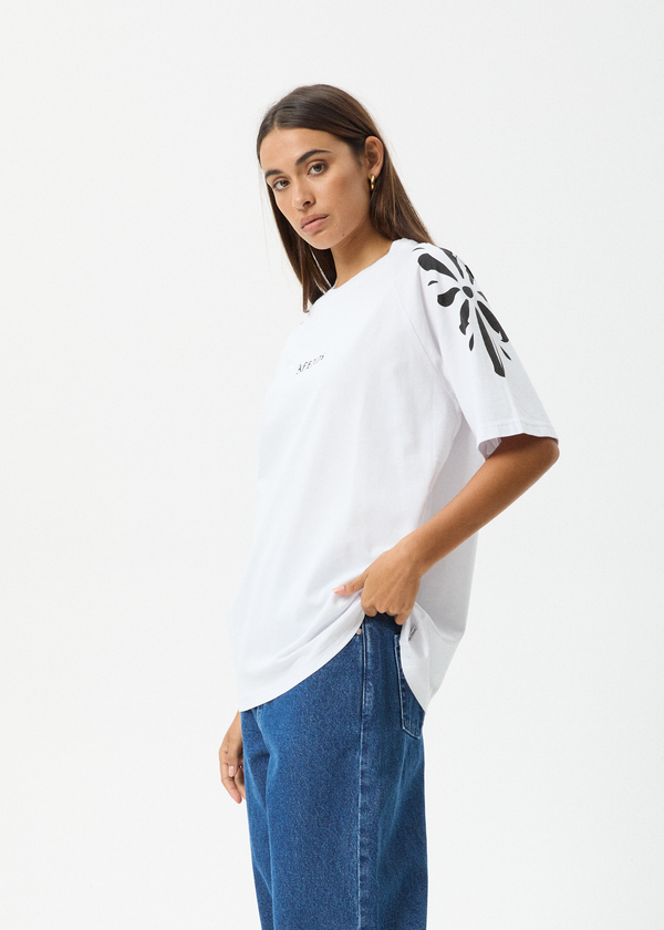 Afends Dash - Oversized Raglan Tee White