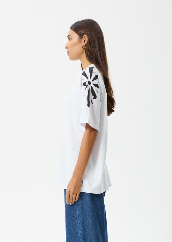 Afends Dash - Oversized Raglan Tee White