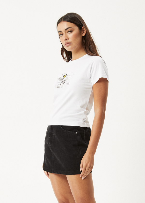Afends Day Job - Baby Tee White