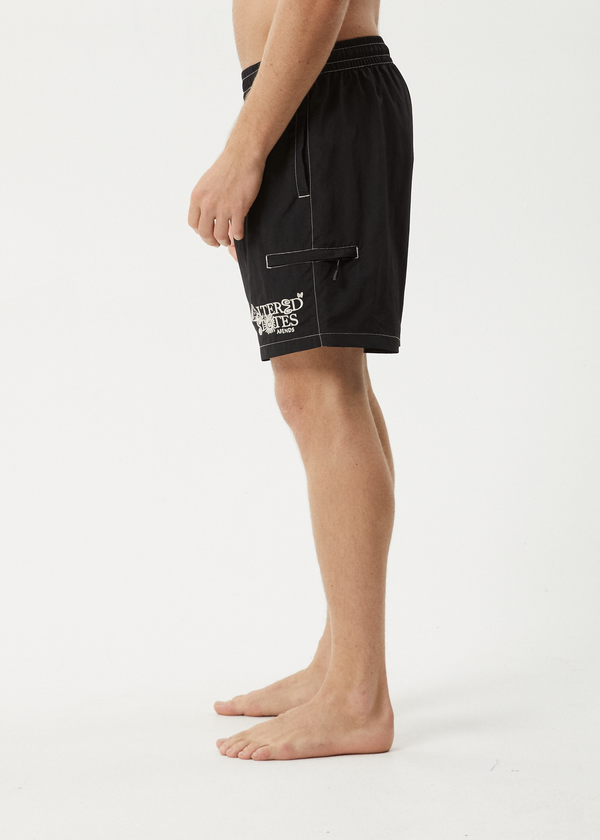 Afends Deep State - Baywatch Swim Short 18" Black