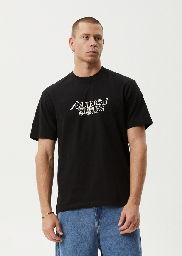 Afends Deep State - Heavyweight Retro Tee Black