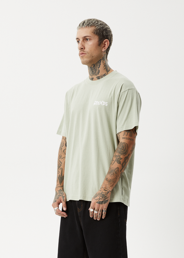 Afends Destroyer - Boxy Tee Eucalyptus